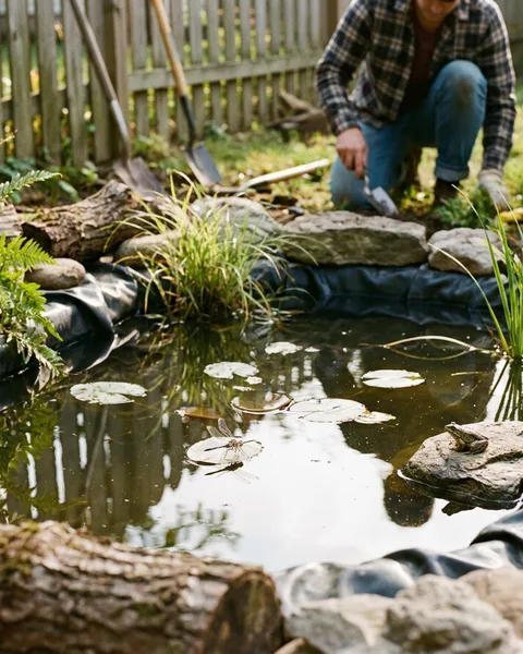 A backyard wildlife pond needs no pump