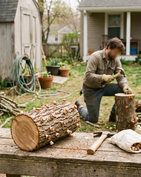 Growing Shiitake on an Oak Log