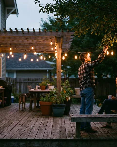 Hang string lights the way that lasts