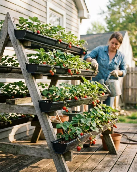 Growing Strawberries in Gutter and Tower