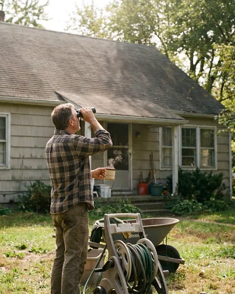 Checking your roof from the lawn