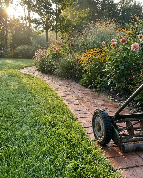 Lay a brick mowing strip this weekend