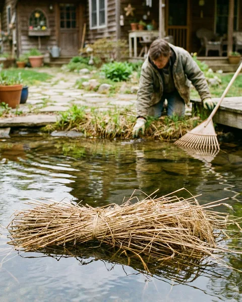 Barley straw clears pond algae slowly